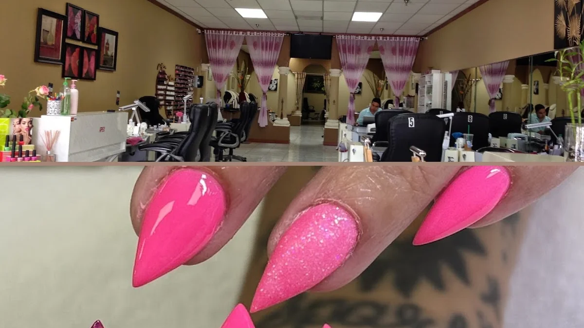 Pedicure station with chairs and bright lighting.